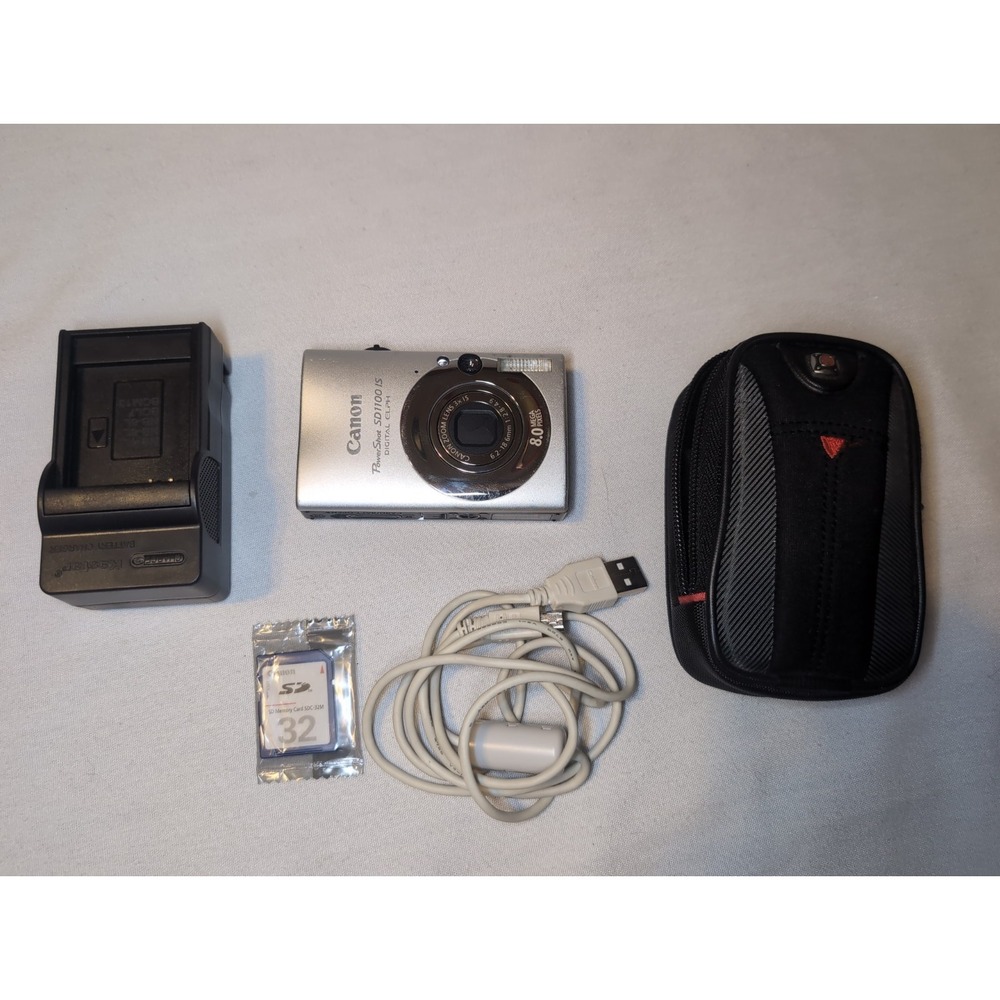 Canon PowetShot SD1100 IS Digital Camera ELPH 8.0MP W/ Extra Battery WORKS